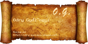 Odry Gyöngyi névjegykártya